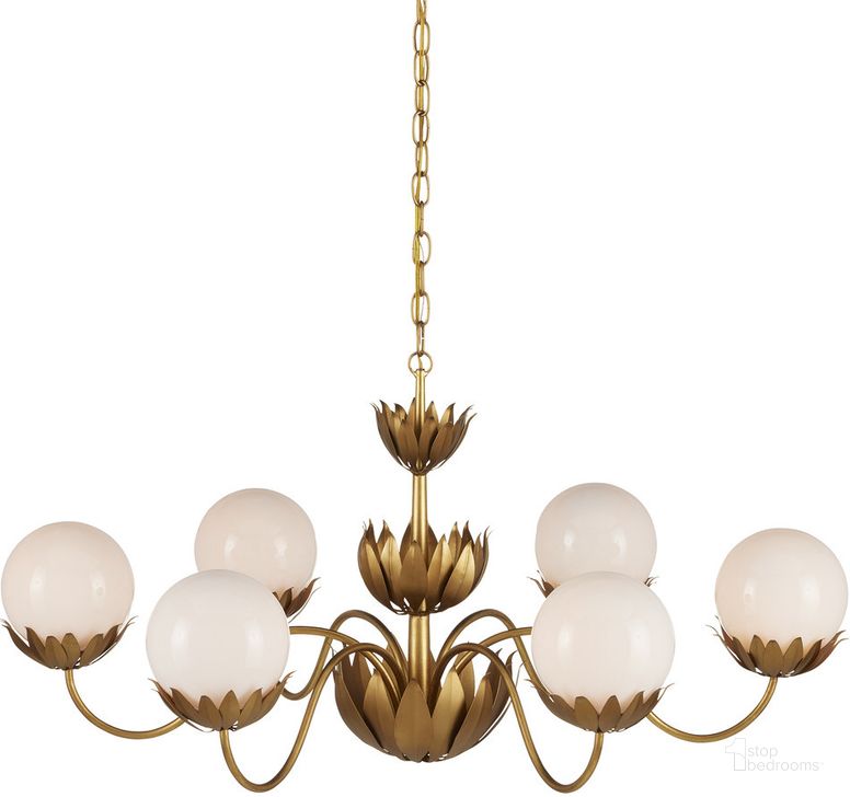 The appearance of Mirasole Gold Chandelier designed by Currey & Company in the modern / contemporary interior design. This gold piece of furniture  was selected by 1StopBedrooms from Mirasole Collection to add a touch of cosiness and style into your home. Sku: 9000-1096. Product Type: Chandelier. Material: Iron. Image1