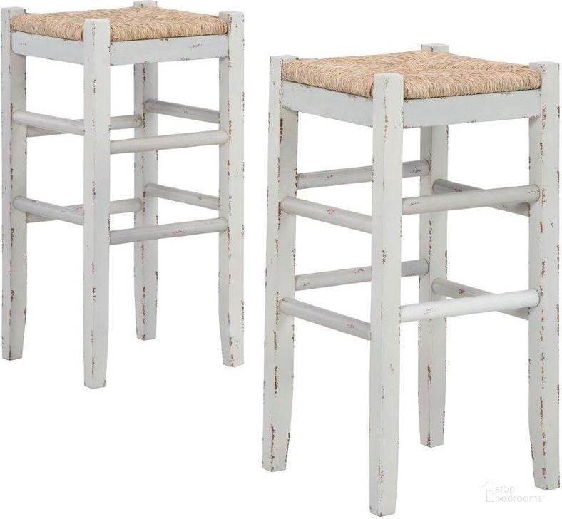 The appearance of Mirimyn White Tall Stool Set Of 2 designed by Signature Design by Ashley in the transitional interior design. This white piece of furniture  was selected by 1StopBedrooms from Mirimyn Collection to add a touch of cosiness and style into your home. Sku: D508-230. Material: Wood. Product Type: Barstool. Image1