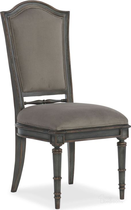 The appearance of Arabella Painted Charcoal Upholstered Back Side Chair designed by Hooker in the traditional interior design. This gray piece of furniture  was selected by 1StopBedrooms from Arabella Collection to add a touch of cosiness and style into your home. Sku: 1610-75410-GRY. Material: Fabric. Product Type: Side Chair.