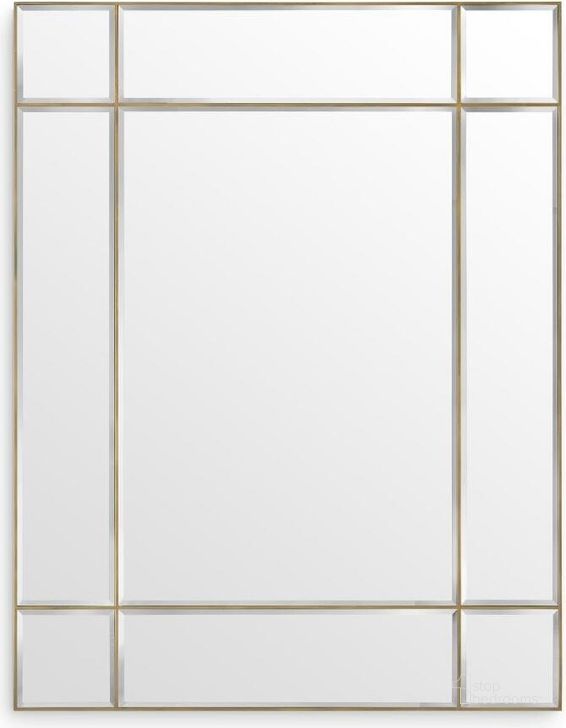 The appearance of Mirror Beaumont Xl Vintage Brass Finish designed by Eichholtz in the modern / contemporary interior design. This brass piece of furniture  was selected by 1StopBedrooms from Beaumont Collection to add a touch of cosiness and style into your home. Sku: 114128. Material: Glass. Product Type: Wall Mirror. Image1
