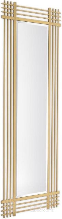 The appearance of Mirror Pierce Rectangular Brushed Brass Finish designed by Eichholtz in the modern / contemporary interior design. This brass piece of furniture  was selected by 1StopBedrooms from Pierce Collection to add a touch of cosiness and style into your home. Sku: 115190. Product Type: Wall Mirror. Material: Brass. Image1