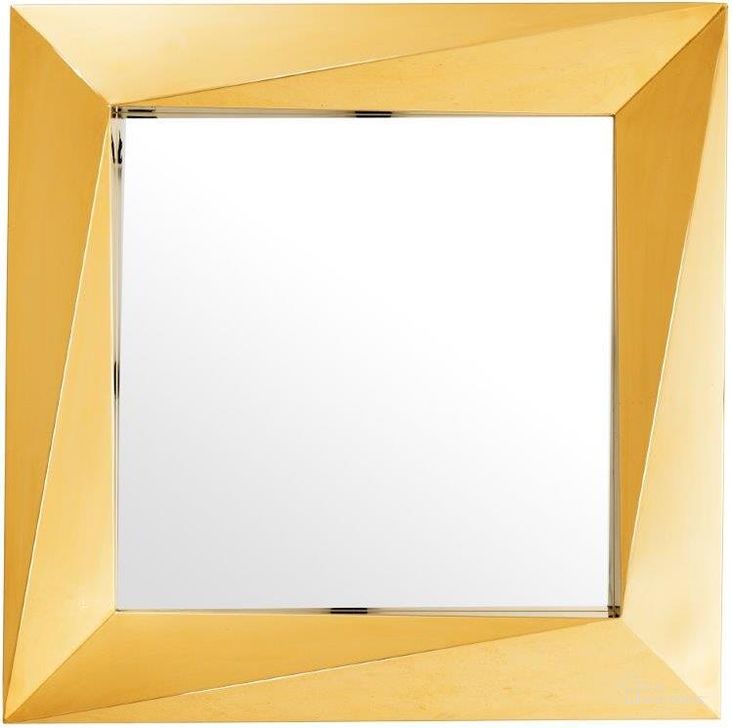 The appearance of Mirror Rivoli Square Gold Finish designed by Eichholtz in the modern / contemporary interior design. This gold piece of furniture  was selected by 1StopBedrooms from Rivoli Collection to add a touch of cosiness and style into your home. Sku: 111145. Product Type: Wall Mirror. Image1
