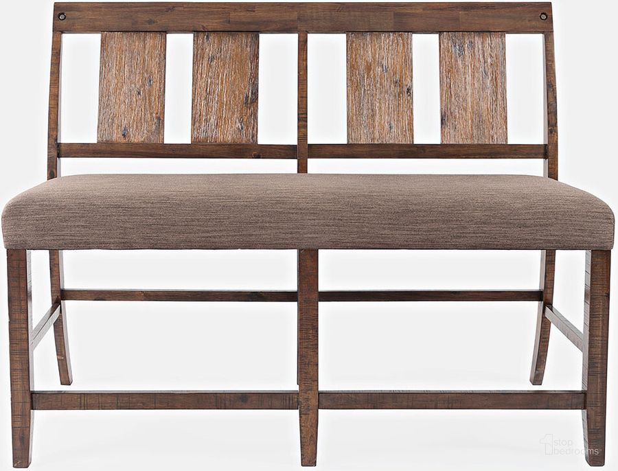 The appearance of Mission Viejo Distressed Counter Bench designed by Jofran in the rustic / southwestern interior design. This brown piece of furniture  was selected by 1StopBedrooms from Mission Viejo Collection to add a touch of cosiness and style into your home. Sku: 1966-BS42KD. Material: Wood. Product Type: Bench. Image1