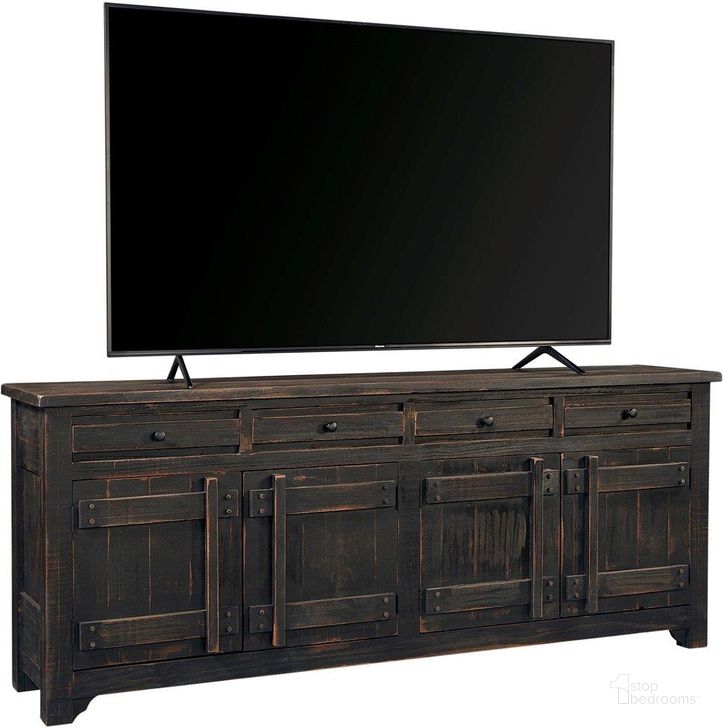 The appearance of Missionia Black TV Stand and TV Console 0qb24530597 designed by Polished Pine in the country / farmhouse interior design. This black piece of furniture  was selected by 1StopBedrooms from Missionia Collection to add a touch of cosiness and style into your home. Sku: I358-284-WBK. Material: Wood. Product Type: TV Console. Image1