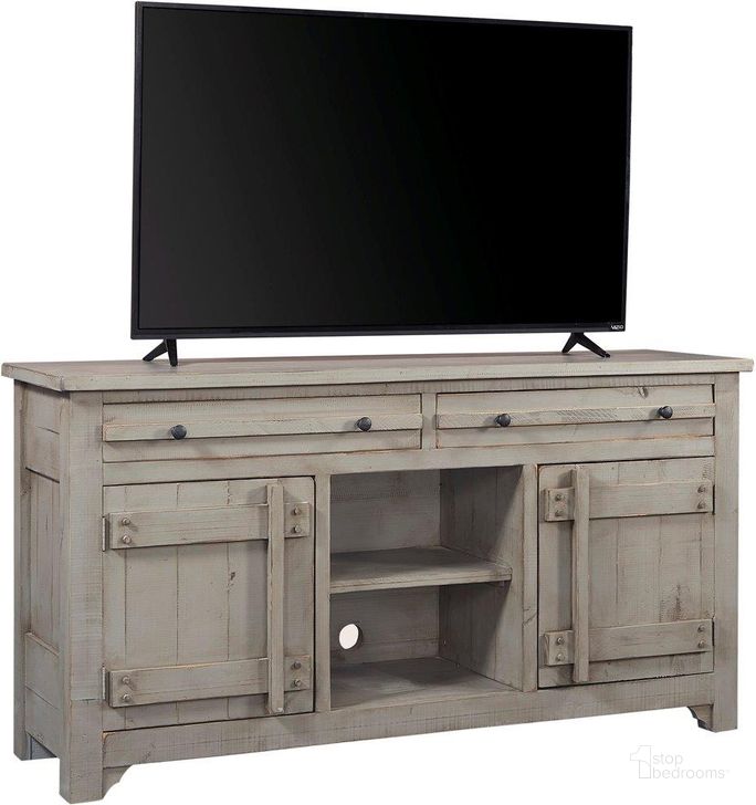 The appearance of Missionia Grey TV Stand and TV Console 0qb24530590 designed by Polished Pine in the country / farmhouse interior design. This grey piece of furniture  was selected by 1StopBedrooms from Missionia Collection to add a touch of cosiness and style into your home. Sku: I358-264-WGY. Material: Wood. Product Type: TV Console. Image1