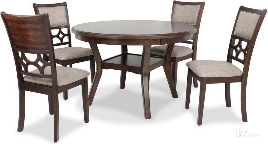 The appearance of Mitchell Cherry 5 Piece Dining Room Set EC-D1763-50S-CHY designed by New Classic in the  interior design. This cherry piece of furniture  was selected by 1StopBedrooms from Mitchell Collection to add a touch of cosiness and style into your home. Sku: D1763-50S-CHY. Product Type: Dining Room Set. Image1