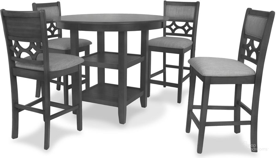 The appearance of Mitchell Gray 5 Piece Bar Set 0N85YE2Y0VY designed by New Classic in the  interior design. This gray piece of furniture  was selected by 1StopBedrooms from Mitchell Collection to add a touch of cosiness and style into your home. Sku: D1763-52S-GRY. Product Type: Bar Set. Image1