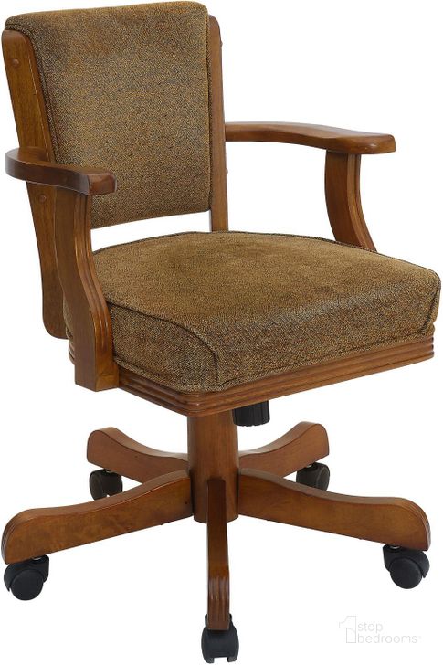 The appearance of Mitchell Oak Game Chair designed by Coaster in the transitional interior design. This brown piece of furniture  was selected by 1StopBedrooms from Mitchell Collection to add a touch of cosiness and style into your home. Sku: 100952. Material: Fabric. Product Type: Game Room Chair. Image1
