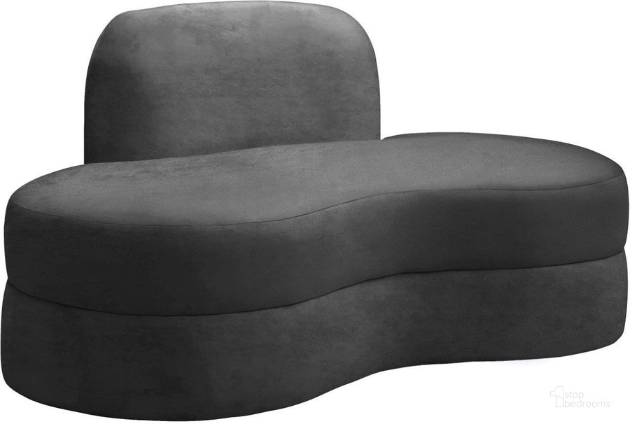 The appearance of Mitzy Grey Velvet Loveseat designed by Meridian in the modern / contemporary interior design. This grey velvet piece of furniture  was selected by 1StopBedrooms from Mitzy Collection to add a touch of cosiness and style into your home. Sku: 606Grey-L. Product Type: Loveseat. Material: Velvet. Image1