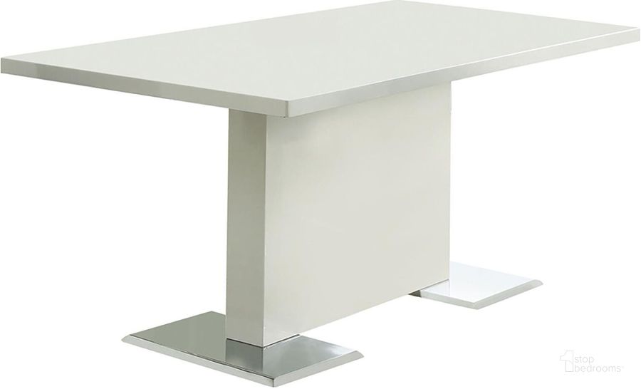 The appearance of Mix and Match White Table designed by Coaster in the modern / contemporary interior design. This white piece of furniture  was selected by 1StopBedrooms from Modern Collection to add a touch of cosiness and style into your home. Sku: 102310B1;102310B2. Table Base Style: Pedestal. Material: Glass. Product Type: Dining Table. Table Top Shape: Rectangular. Image1