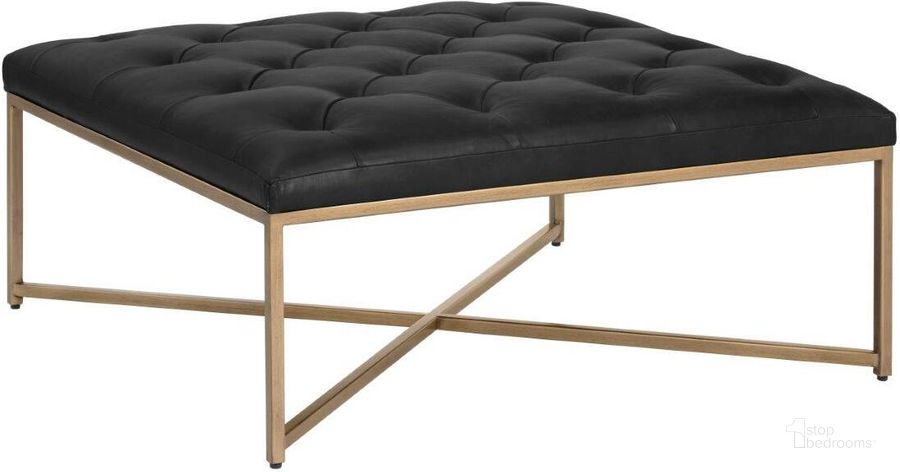 The appearance of Mixt Vintage Black Leather Endall Square Ottoman designed by Sunpan in the modern / contemporary interior design. This black piece of furniture  was selected by 1StopBedrooms from Mixt Collection to add a touch of cosiness and style into your home. Sku: 104087. Material: Leather. Product Type: Ottoman. Image1