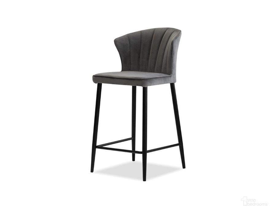 The appearance of Ariel Graphite Leather And Black Legs Counter Stool designed by Mobital in the modern / contemporary interior design. This graphite piece of furniture  was selected by 1StopBedrooms from Ariel Collection to add a touch of cosiness and style into your home. Sku: DCS-ARIE-GRAP-PCBLA. Material: Metal. Product Type: Barstool.