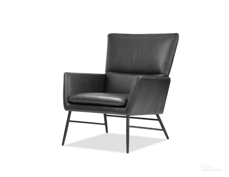 The appearance of Morisson Vintage Black Leather And Black Legs Lounge Chair designed by Mobital in the modern / contemporary interior design. This black piece of furniture  was selected by 1StopBedrooms from Morisson Collection to add a touch of cosiness and style into your home. Sku: LCH-MORI-BLVI-PCBLA. Material: Wood. Product Type: Lounge Chair. Image1