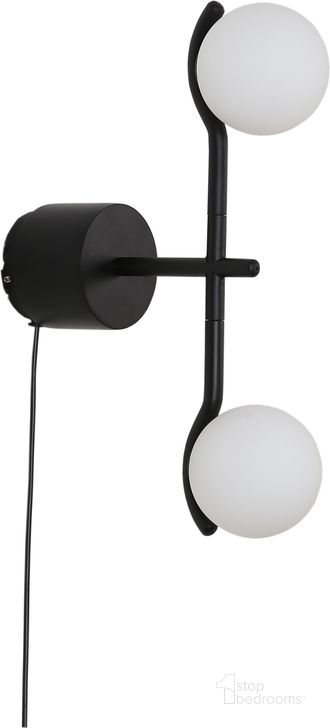 The appearance of Mobital Pluto Wall Lamp ALWPLUTMBLA designed by Mobital in the modern / contemporary interior design. This black piece of furniture  was selected by 1StopBedrooms from Pluto Collection to add a touch of cosiness and style into your home. Sku: ALW-PLUT-MBLA-. Material: Glass. Product Type: Lamp. Image1