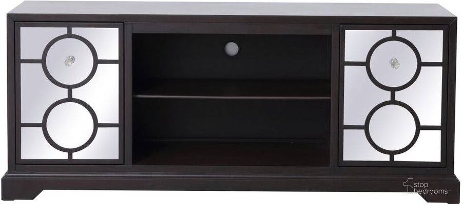 The appearance of Modern 60 Inch Mirrored Tv Cabinet Stand In Dark Walnut designed by Elegant Lighting in the transitional interior design. This dark walnut piece of furniture  was selected by 1StopBedrooms from Modern Collection to add a touch of cosiness and style into your home. Sku: MF802DT. Product Type: TV Stands and TV Console. Image1