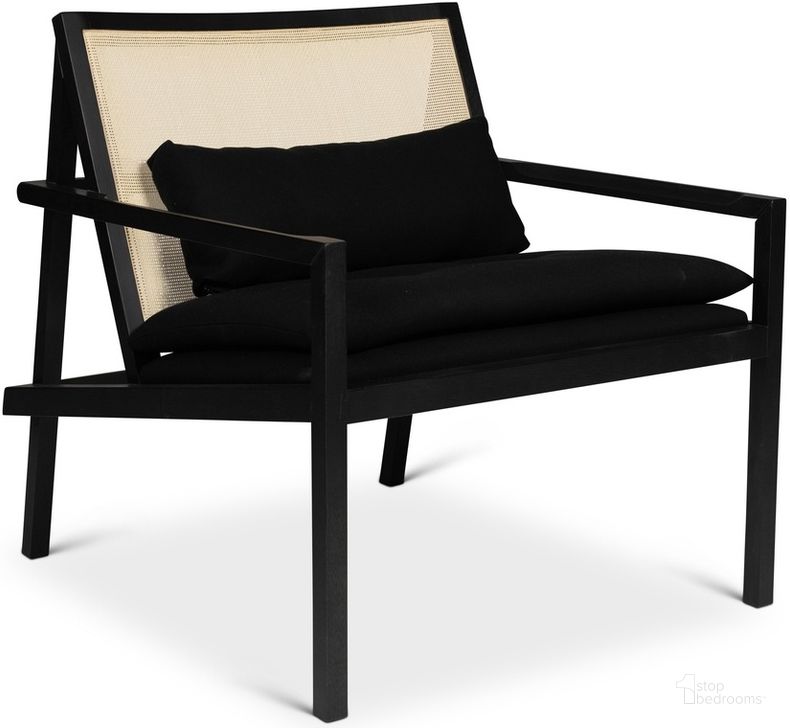 The appearance of Modern Brazilian Barra Cane Lounge Chair In Black Upholstery, Black Frame and Natural Cane Webbing designed by Urbia in the modern / contemporary interior design. This natural/black piece of furniture  was selected by 1StopBedrooms from Modern Brazilian Collection to add a touch of cosiness and style into your home. Sku: BMJ-72627-18. Product Type: Lounge Chair. Material: Engineered Wood. Image1
