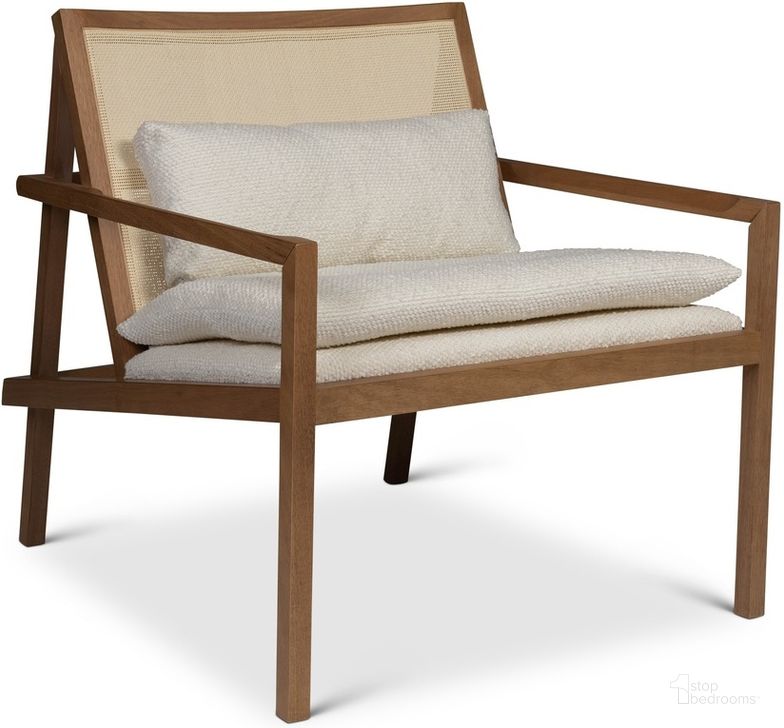 The appearance of Modern Brazilian Barra Cane Lounge Chair In Boucle Ivory Upholstery, Pecan Frame and Natural Cane Webbing designed by Urbia in the modern / contemporary interior design. This pecan piece of furniture  was selected by 1StopBedrooms from Modern Brazilian Collection to add a touch of cosiness and style into your home. Sku: BMJ-72627-02. Product Type: Lounge Chair. Material: Engineered Wood. Image1