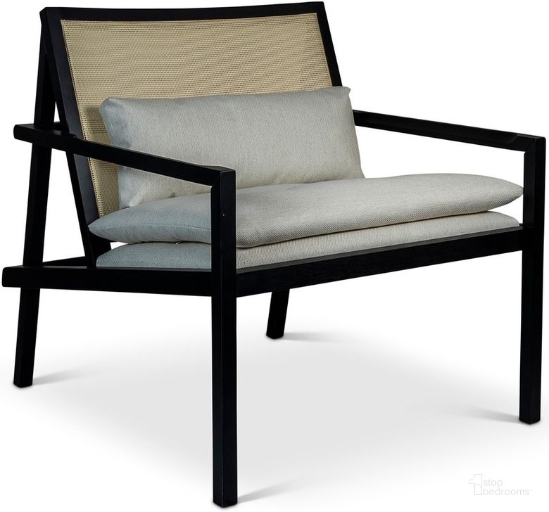 The appearance of Modern Brazilian Barra Cane Lounge Chair In Chalk Upholstery, Black Frame and Natural Cane Webbing designed by Urbia in the modern / contemporary interior design. This chalk piece of furniture  was selected by 1StopBedrooms from Modern Brazilian Collection to add a touch of cosiness and style into your home. Sku: BMJ-72627-12. Product Type: Lounge Chair. Material: Engineered Wood. Image1