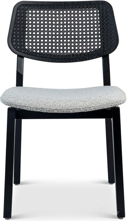 The appearance of Modern Brazilian Beth Cane Side Chair In Boucle Crafted Glaze Seat, Ebano Frame and Ebano Cane Webbing designed by Urbia in the modern / contemporary interior design. This ebony piece of furniture  was selected by 1StopBedrooms from Modern Brazilian Collection to add a touch of cosiness and style into your home. Sku: BSM-208023-04. Product Type: Side Chair. Material: Engineered Wood. Image1