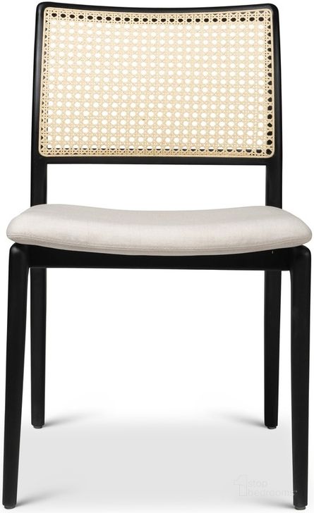 The appearance of Modern Brazilian Charlotte Cane Side Chair In Alabaster Seat, Ebano Frame and Natural Cane Webbing designed by Urbia in the modern / contemporary interior design. This alabaster piece of furniture  was selected by 1StopBedrooms from Modern Brazilian Collection to add a touch of cosiness and style into your home. Sku: BSM-208068-02. Product Type: Side Chair. Material: Engineered Wood. Image1