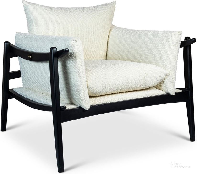 The appearance of Modern Brazilian Hara Accent Chair In Boucle Ivory Upholstery and Black Frame designed by Urbia in the modern / contemporary interior design. This ivory/black piece of furniture  was selected by 1StopBedrooms from Modern Brazilian Collection to add a touch of cosiness and style into your home. Sku: BMJ-70264-06. Product Type: Accent Chair. Material: Engineered Wood. Image1