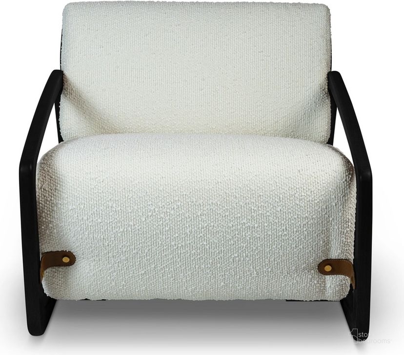 The appearance of Modern Brazilian Hector Accent Chair In Boucle Ivory Upholstery and Black Frame designed by Urbia in the modern / contemporary interior design. This ivory/black piece of furniture  was selected by 1StopBedrooms from Modern Brazilian Collection to add a touch of cosiness and style into your home. Sku: BMJ-70258-04. Product Type: Accent Chair. Material: Engineered Wood. Image1