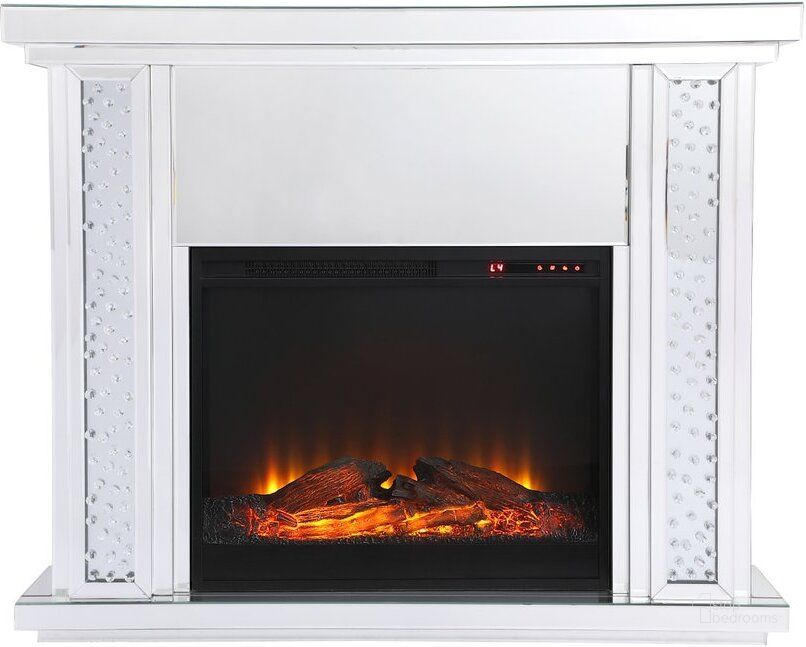 The appearance of Modern Clear Mantle With Fireplace MF9901-F1 designed by Elegant Lighting in the modern / contemporary interior design. This clear piece of furniture  was selected by 1StopBedrooms from Modern Collection to add a touch of cosiness and style into your home. Sku: MF9901-F1. Material: MDF. Product Type: Fireplaces and Mantel. Image1