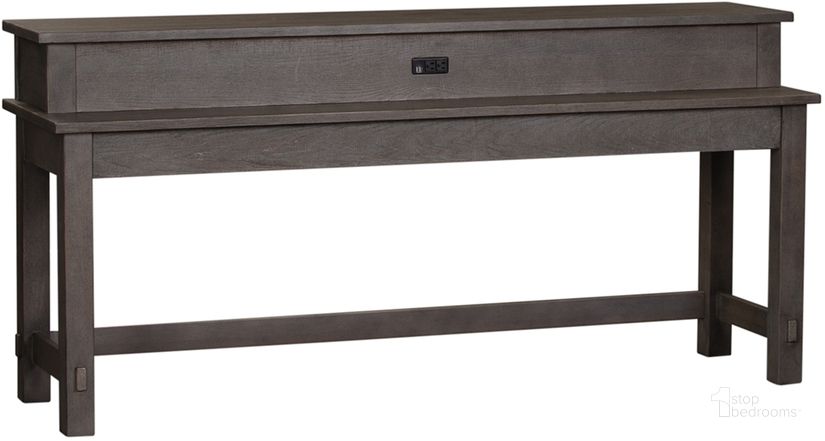 The appearance of Modern Farmhouse Console Bar Table (Dusty Charcoal) designed by Liberty in the transitional interior design. This charcoal piece of furniture  was selected by 1StopBedrooms from Modern Farmhouse Collection to add a touch of cosiness and style into your home. Sku: 406-OT7837. Material: Wood. Product Type: Bar Table. Image1