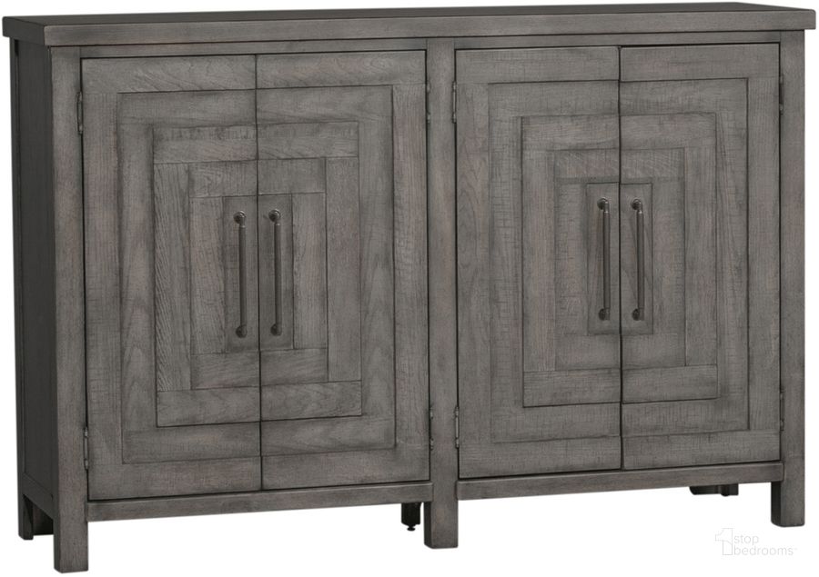 The appearance of Modern Farmhouse Distressed Dusty Charcoal Buffet designed by Liberty in the country / farmhouse interior design. This brown piece of furniture  was selected by 1StopBedrooms from Modern Farmhouse Collection to add a touch of cosiness and style into your home. Sku: 406-CB6443. Material: Wood. Product Type: Buffets, Sideboards and Server. Image1