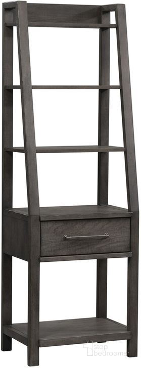 The appearance of Modern Farmhouse Leaning Bookcase (Dusty Charcoal) designed by Liberty in the transitional interior design. This charcoal piece of furniture  was selected by 1StopBedrooms from Modern Farmhouse Collection to add a touch of cosiness and style into your home. Sku: 406-HO201. Material: Wood. Product Type: Bookcase. Image1