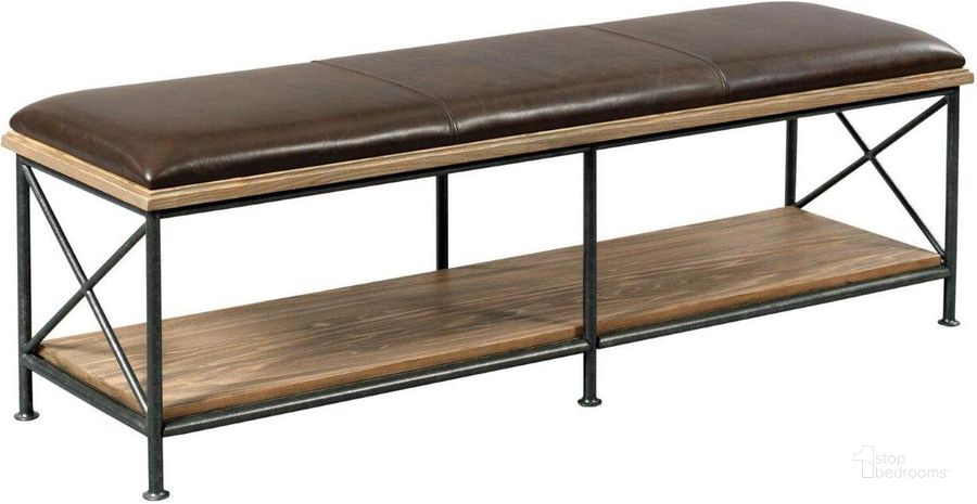 The appearance of Modern Forge Light Stain Taylor Bed Bench designed by Kincaid in the transitional interior design. This brown piece of furniture  was selected by 1StopBedrooms from Modern Forge Collection to add a touch of cosiness and style into your home. Sku: 944-480. Material: Wood. Product Type: Bedroom Bench. Image1