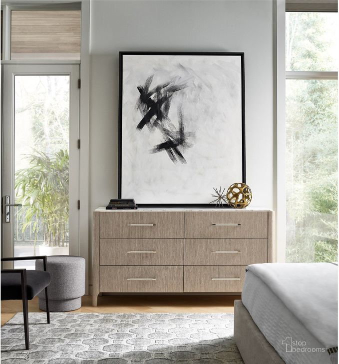 The appearance of Modern Glacier Soren Dresser designed by Universal in the transitional interior design. This grey piece of furniture  was selected by 1StopBedrooms from Modern Collection to add a touch of cosiness and style into your home. Sku: 964040. Product Type: Dresser. Image1