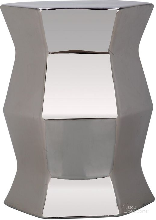The appearance of Modern Silver Hexagon Garden Stool designed by Safavieh in the modern / contemporary interior design. This silver piece of furniture  was selected by 1StopBedrooms from Modern Collection to add a touch of cosiness and style into your home. Sku: ACS4542G. Product Type: Stool. Image1