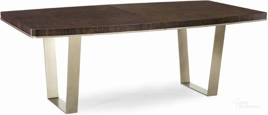 The appearance of Caracole Modern Streamline Rectangular Dining Table designed by Caracole in the modern / contemporary interior design. This brown piece of furniture  was selected by 1StopBedrooms from Modern Streamline Collection to add a touch of cosiness and style into your home. Sku: M022-417-201. Table Base Style: Double Pedestal. Material: Wood. Product Type: Dining Table. Table Top Shape: Rectangular. Size: 46". Image1
