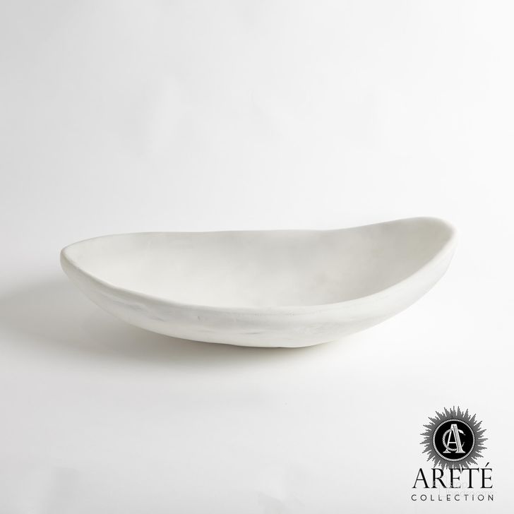 The appearance of Modernist Low Bowl In White Plaster designed by Global Views in the modern / contemporary interior design. This white piece of furniture  was selected by 1StopBedrooms from Modernist Collection to add a touch of cosiness and style into your home. Sku: AC7.70005. Product Type: Bowl. Image1