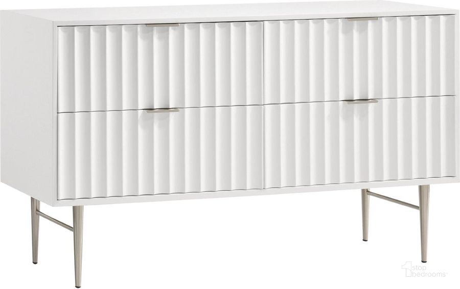 The appearance of Modernist White Gloss Dresser 802White-D designed by Meridian in the modern / contemporary interior design. This white gloss piece of furniture  was selected by 1StopBedrooms from Modernist Collection to add a touch of cosiness and style into your home. Sku: 802White-D. Material: Steel. Product Type: Dresser. Image1
