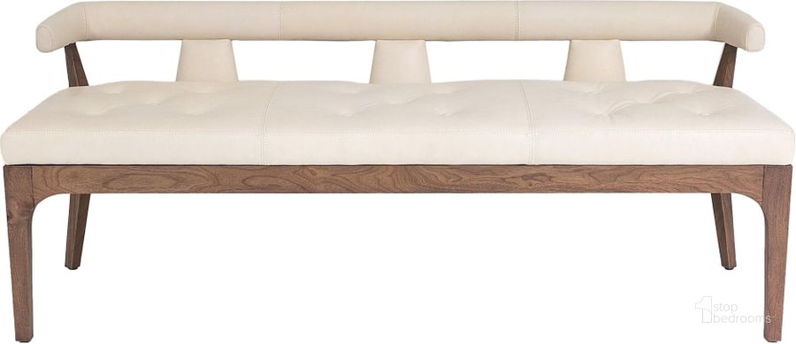 The appearance of Moderno Bench In Ivory Marble Leather designed by Global Views in the modern / contemporary interior design. This ivory piece of furniture  was selected by 1StopBedrooms from Moderno Collection to add a touch of cosiness and style into your home. Sku: 2592. Material: Leather. Product Type: Bench. Image1