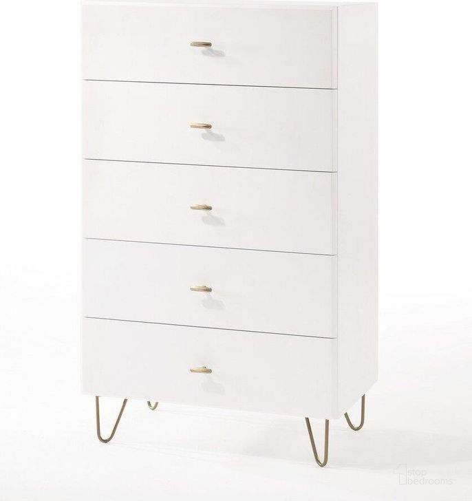 The appearance of Modrest Bryan Modern White Chest designed by VIG Furniture in the modern / contemporary interior design. This white piece of furniture  was selected by 1StopBedrooms from Modrest Bryan Collection to add a touch of cosiness and style into your home. Sku: VGMABR-82-WHT-CHS. Material: Metal. Product Type: Chest.