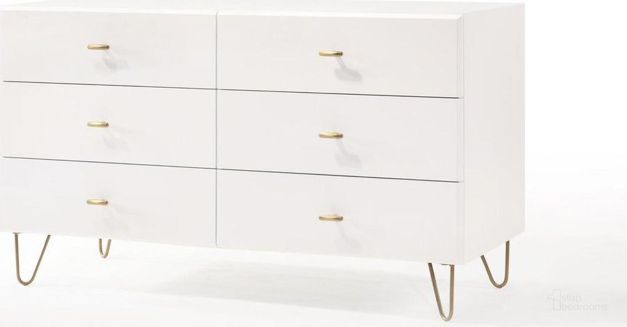 The appearance of Modrest Bryan Modern White Dresser designed by VIG Furniture in the modern / contemporary interior design. This white piece of furniture  was selected by 1StopBedrooms from Modrest Bryan Collection to add a touch of cosiness and style into your home. Sku: VGMABR-82-WHT-DRS. Material: Metal. Product Type: Dresser.