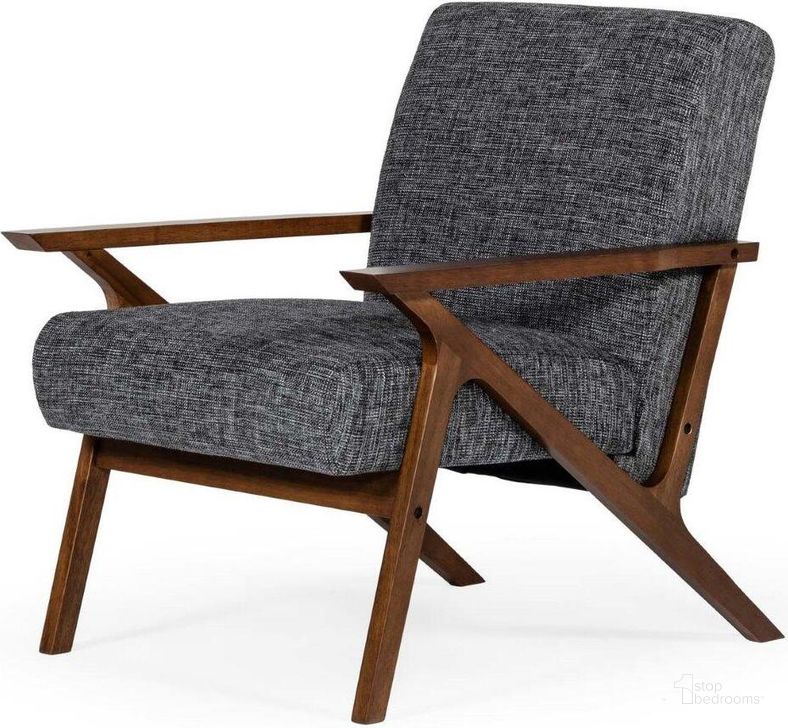 The appearance of Modrest Candea Mid-Century Walnut And Grey Accent Chair designed by VIG Furniture in the transitional interior design. This walnut piece of furniture  was selected by 1StopBedrooms from Modrest Candea Collection to add a touch of cosiness and style into your home. Sku: VGMAMI-997-CHR. Material: Wood. Product Type: Accent Chair. Image1
