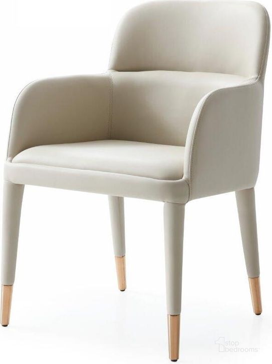 The appearance of Modrest Cortina Modern Beige Eco-Leather Dining Arm Chair designed by VIG Furniture in the modern / contemporary interior design. This beige piece of furniture  was selected by 1StopBedrooms from Modrest Collection to add a touch of cosiness and style into your home. Sku: VGVC-B601-BEI. Material: Leather. Product Type: Dining Chair. Image1
