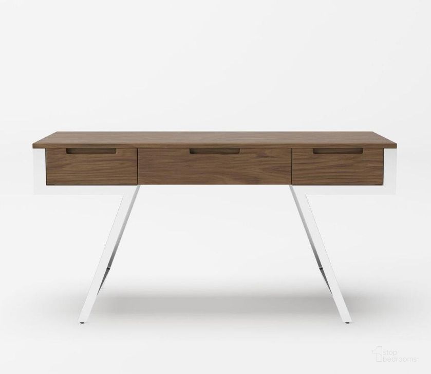 The appearance of Modrest Dessart Modern Walnut Veneer Desk designed by VIG Furniture in the modern / contemporary interior design. This walnut piece of furniture  was selected by 1StopBedrooms from Modrest Dessart Collection to add a touch of cosiness and style into your home. Sku: VGBBMQ1305-WAL-DESK. Material: Wood. Product Type: Office Desk. Image1