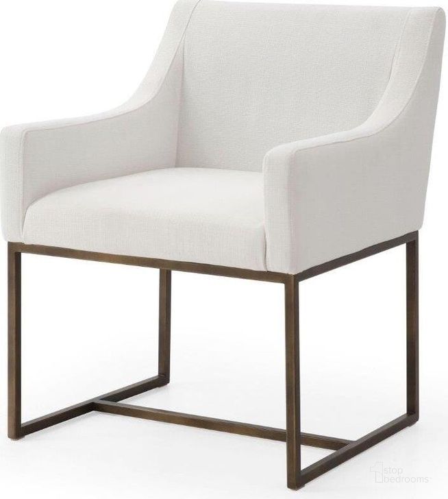 The appearance of Modrest Elijah Modern Off White And Copper Antique Brass Dining Chair designed by VIG Furniture in the modern / contemporary interior design. This off white piece of furniture  was selected by 1StopBedrooms from Modrest Elijah Collection to add a touch of cosiness and style into your home. Sku: VGVCB8363-WHT-DC. Material: Fabric. Product Type: Dining Chair. Image1