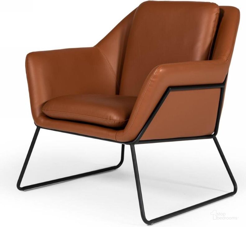 The appearance of Modrest Jennifer Industrial Brown Eco-Leather Accent Chair designed by VIG Furniture in the industrial interior design. This brown piece of furniture  was selected by 1StopBedrooms from Modrest Jennifer Collection to add a touch of cosiness and style into your home. Sku: VGBNEC-090-BRN. Material: Leather. Product Type: Accent Chair. Image1