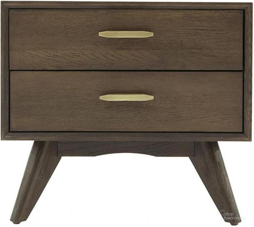 Dark brown nightstand modern deals