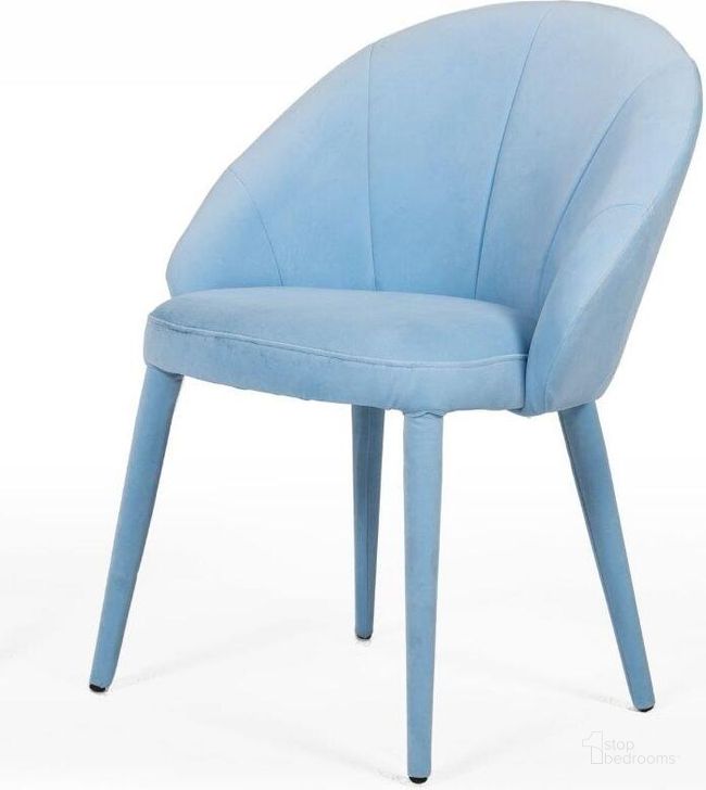 The appearance of Modrest Sanders Modern Blue Dining Chair designed by VIG Furniture in the modern / contemporary interior design. This blue piece of furniture  was selected by 1StopBedrooms from Modrest Collection to add a touch of cosiness and style into your home. Sku: VGEU-MC-9193CH-A. Material: Fabric. Product Type: Dining Chair. Image1