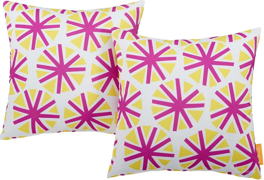 The appearance of Modway Starburst Two Piece Outdoor Patio Pillow Set designed by Modway in the modern / contemporary interior design. This starburst piece of furniture  was selected by 1StopBedrooms from Modway Collection to add a touch of cosiness and style into your home. Sku: EEI-2401-STA. Material: Polyester. Product Type: Outdoor Pillow. Image1