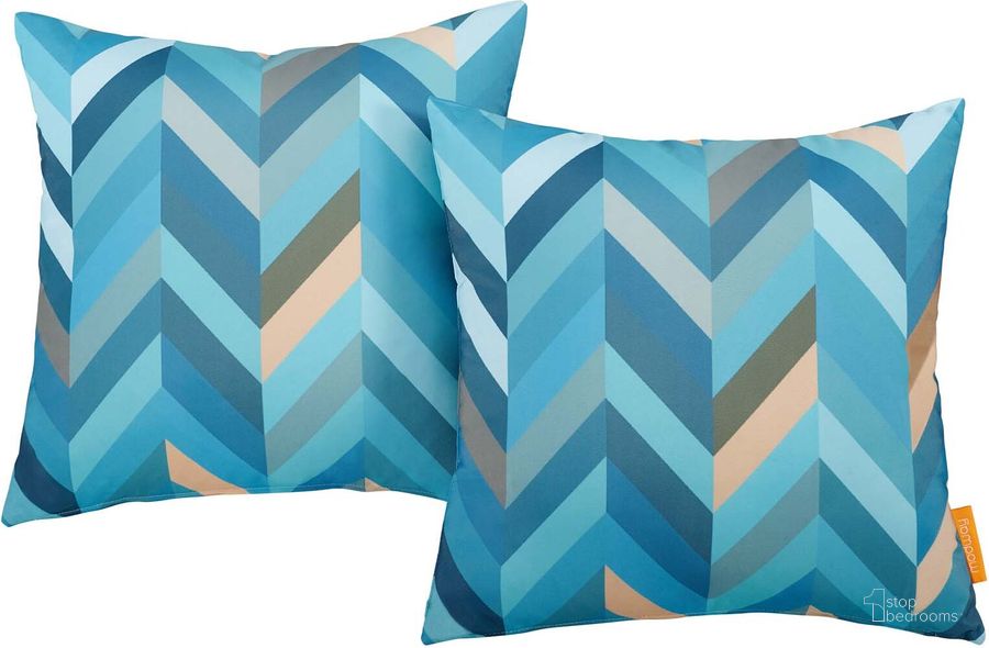 The appearance of Modway Wave Two Piece Outdoor Patio Pillow Set designed by Modway in the modern / contemporary interior design. This wave piece of furniture  was selected by 1StopBedrooms from Modway Collection to add a touch of cosiness and style into your home. Sku: EEI-2401-WAV. Material: Polyester. Product Type: Outdoor Pillow. Image1