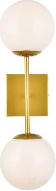 The appearance of Moffitt White and Brushed Brass Wall Sconce 0qd24307450 designed by Bennett Interiors in the transitional interior design. This white and brushed brass piece of furniture  was selected by 1StopBedrooms from Moffitt Collection to add a touch of cosiness and style into your home. Sku: LD2358BR. Product Type: Wall Sconce. Material: Iron. Image1