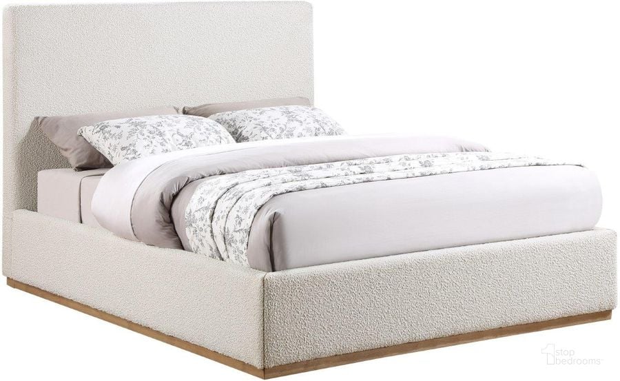 The appearance of Monaco Cream Boucle Fabric Full Bed designed by Meridian in the modern / contemporary interior design. This cream piece of furniture  was selected by 1StopBedrooms from Monaco Collection to add a touch of cosiness and style into your home. Sku: MonacoCream-F-1;MonacoCream-F-2. Bed Type: Platform Bed. Product Type: Platform Bed. Bed Size: Full. Material: Rubberwood. Image1